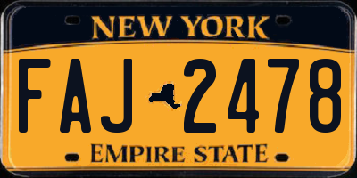NY license plate FAJ2478