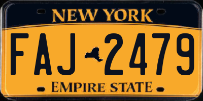 NY license plate FAJ2479