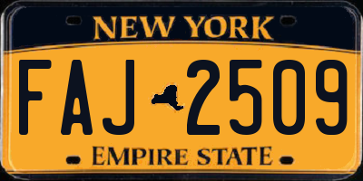 NY license plate FAJ2509