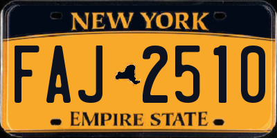 NY license plate FAJ2510