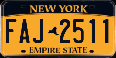 NY license plate FAJ2511