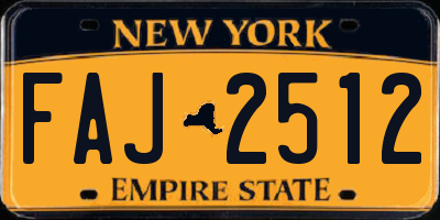 NY license plate FAJ2512