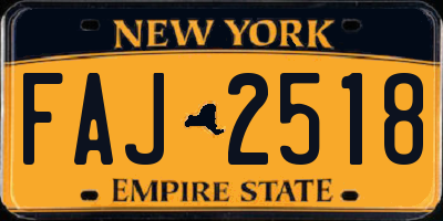 NY license plate FAJ2518