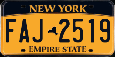 NY license plate FAJ2519