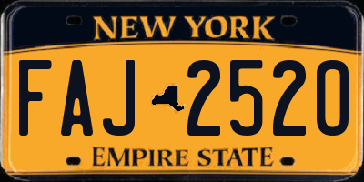 NY license plate FAJ2520
