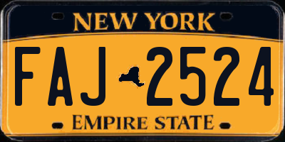 NY license plate FAJ2524