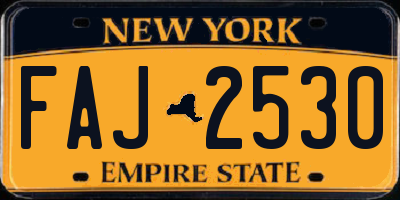 NY license plate FAJ2530