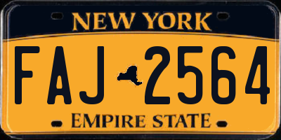 NY license plate FAJ2564