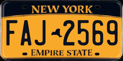NY license plate FAJ2569