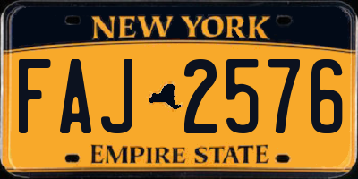 NY license plate FAJ2576