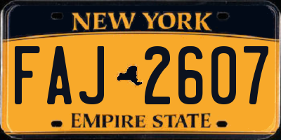NY license plate FAJ2607