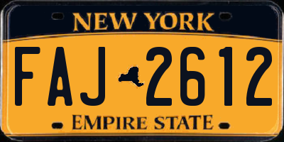 NY license plate FAJ2612