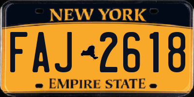 NY license plate FAJ2618