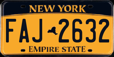NY license plate FAJ2632