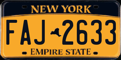 NY license plate FAJ2633