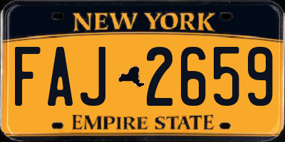 NY license plate FAJ2659