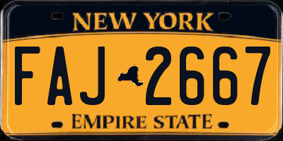 NY license plate FAJ2667