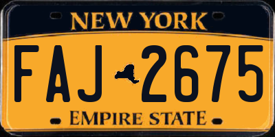 NY license plate FAJ2675