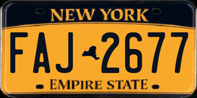 NY license plate FAJ2677