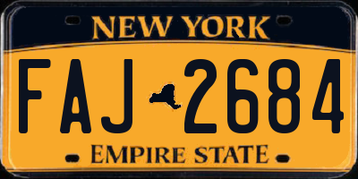 NY license plate FAJ2684