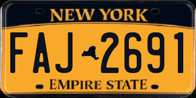NY license plate FAJ2691