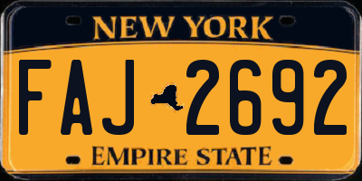 NY license plate FAJ2692
