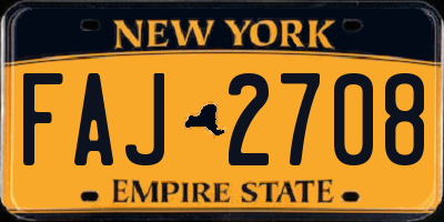 NY license plate FAJ2708