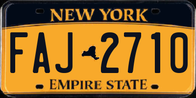 NY license plate FAJ2710