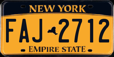 NY license plate FAJ2712