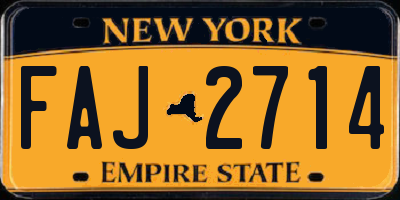 NY license plate FAJ2714