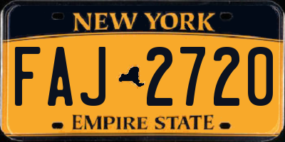 NY license plate FAJ2720