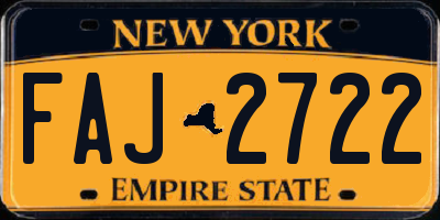 NY license plate FAJ2722