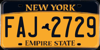 NY license plate FAJ2729