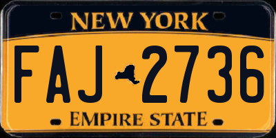 NY license plate FAJ2736