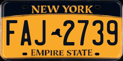NY license plate FAJ2739