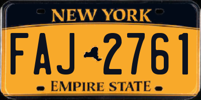 NY license plate FAJ2761