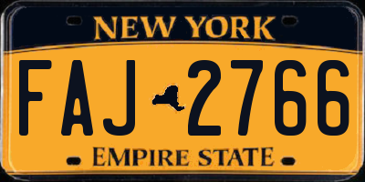 NY license plate FAJ2766