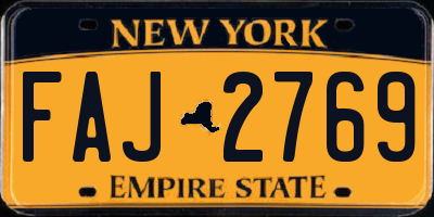 NY license plate FAJ2769