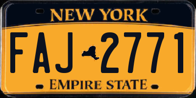 NY license plate FAJ2771