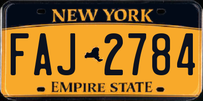 NY license plate FAJ2784