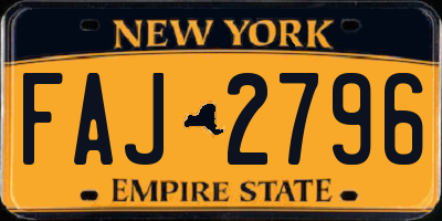 NY license plate FAJ2796