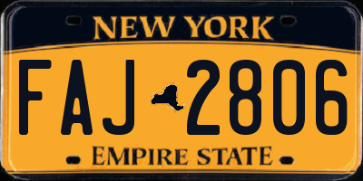 NY license plate FAJ2806