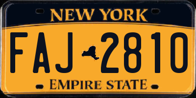 NY license plate FAJ2810