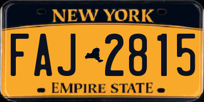 NY license plate FAJ2815