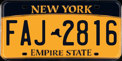 NY license plate FAJ2816