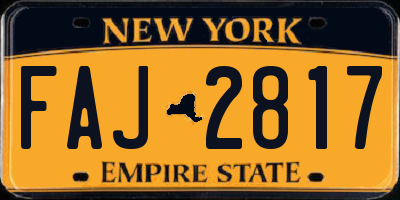 NY license plate FAJ2817