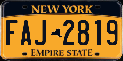 NY license plate FAJ2819