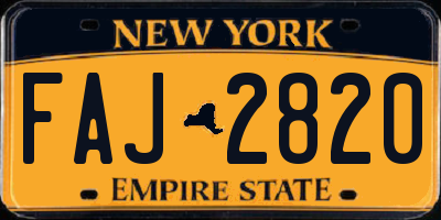 NY license plate FAJ2820