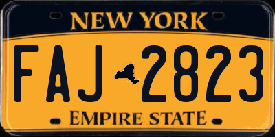 NY license plate FAJ2823
