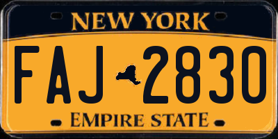 NY license plate FAJ2830